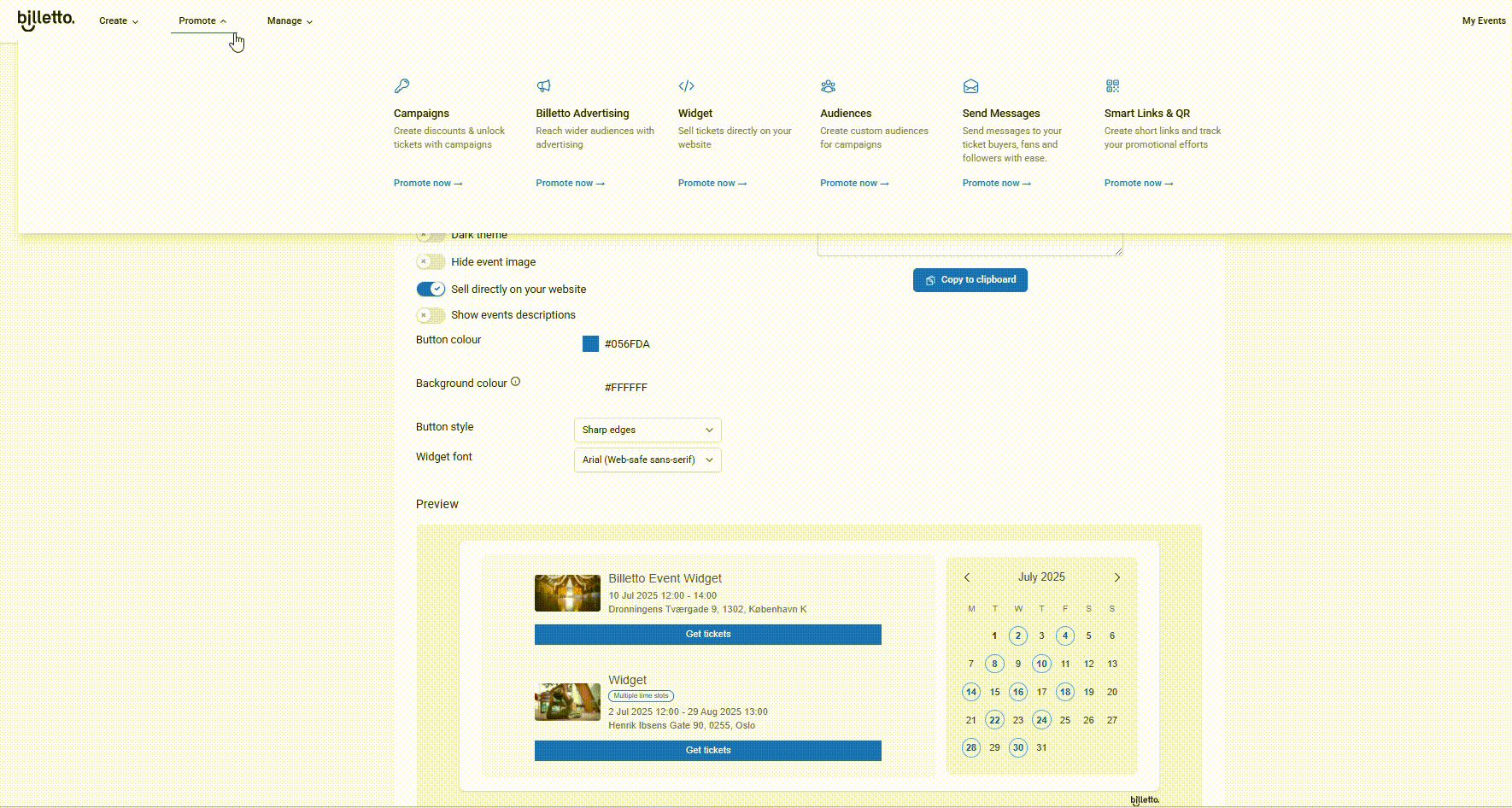 Optagelse Widget account ENG