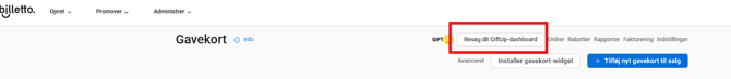 giftcard dashboard DK