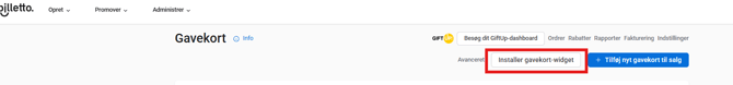 giftcard widget DK2