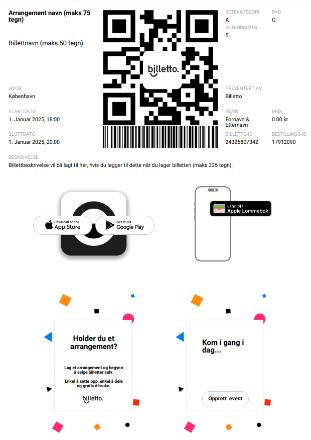 new ticket layout NOR seating