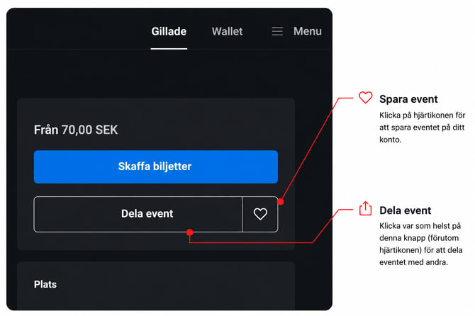 spara och dela event SE-1